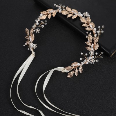 Vintage Bridal Headpiece Leaf and Pearl Bridal Headband